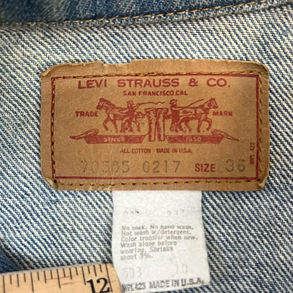 Vintage 70s/80s Levi’s Trucker Jacket, Type 3, Size 36; 70505 0217; Made in USA